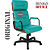 Cadeira Original Eames Presidente com Rodinhas Black e Anti Risco Linha Capa em Madeira Escura - Verde Água - Imagem 7