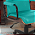 Cadeira Original Eames Presidente com Rodinhas Black e Anti Risco Linha Capa em Madeira Escura - Verde Água - Imagem 4