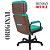 Cadeira Original Eames Presidente com Rodinhas Black e Anti Risco Linha Capa em Madeira Escura - Verde Água - Imagem 9