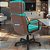 Cadeira Original Eames Presidente com Rodinhas Black e Anti Risco Linha Capa em Madeira Escura - Verde Água - Imagem 3