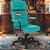 Cadeira Original Eames Presidente com Rodinhas Black e Anti Risco Linha Capa em Madeira Escura - Verde Água - Imagem 1
