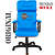Cadeira Original Eames Presidente com Rodinhas Black e Anti Risco Linha Capa em Madeira Escura - Azul Bebê - Imagem 5
