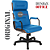 Cadeira Original Eames Presidente com Rodinhas Black e Anti Risco Linha Capa em Madeira Escura - Azul Bebê - Imagem 4