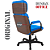Cadeira Original Eames Presidente com Rodinhas Black e Anti Risco Linha Capa em Madeira Escura - Azul Bebê - Imagem 6
