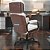 Cadeira Original Eames Presidente com Rodinhas Black e Anti Risco Linha Capa em Madeira Escura - Branco - Imagem 3