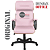 Cadeira Original Eames Presidente com Rodinhas Black e Anti Risco Linha Capa em Madeira Escura - Rosa Claro - Imagem 8