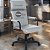 Cadeira Original Eames Presidente com Rodinhas Black e Anti Risco Linha Capa em Madeira Escura - Cinza Claro - Imagem 1