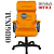 Cadeira Original Eames Presidente com Rodinhas Black e Anti Risco Linha Capa em Madeira Escura - Laranja - Imagem 5
