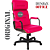 Cadeira Original Eames Presidente com Rodinhas Black e Anti Risco Linha Capa em Madeira Escura - Rosa Pink - Imagem 7
