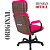 Cadeira Original Eames Presidente com Rodinhas Black e Anti Risco Linha Capa em Madeira Escura - Rosa Pink - Imagem 9