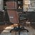 Cadeira Original Eames Presidente com Rodinhas Black e Anti Risco Linha Capa em Madeira Escura - Preto - Imagem 3