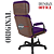 Cadeira Original Eames Presidente com Rodinhas Black e Anti Risco Linha Capa em Madeira Escura - Roxo - Imagem 6