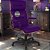 Cadeira Original Eames Presidente com Rodinhas Black e Anti Risco Linha Capa em Madeira Escura - Roxo - Imagem 1