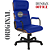 Cadeira Original Eames Presidente com Rodinhas Black e Anti Risco Linha Capa em Madeira Escura - Azul - Imagem 4