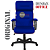 Cadeira Original Eames Presidente com Rodinhas Black e Anti Risco Linha Capa em Madeira Escura - Azul - Imagem 5