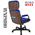 Cadeira Original Eames Presidente com Rodinhas Black e Anti Risco Linha Capa em Madeira Escura - Azul - Imagem 6