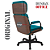 Cadeira Original Eames Presidente com Rodinhas Black e Anti Risco Linha Capa em Madeira Escura - Verde - Imagem 6