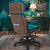 Cadeira Original Eames Presidente com Rodinhas Black e Anti Risco Linha Capa em Madeira Escura - Verde - Imagem 3