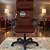 Cadeira Original Eames Presidente com Rodinhas Black e Anti Risco Linha Capa em Madeira Escura - Vermelho Vinho - Imagem 2
