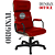 Cadeira Original Eames Presidente com Rodinhas Black e Anti Risco Linha Capa em Madeira Escura - Vermelho - Imagem 5