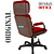 Cadeira Original Eames Presidente com Rodinhas Black e Anti Risco Linha Capa em Madeira Escura - Vermelho - Imagem 7