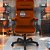 Cadeira Original Eames Presidente com Rodinhas Black e Anti Risco Linha Capa em Madeira Escura - Vermelho - Imagem 2