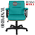 Cadeira Original Eames Diretor com Rodinhas Black e Anti Risco Linha Capa em Madeira Escura - Verde Água - Imagem 5