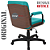 Cadeira Original Eames Diretor com Rodinhas Black e Anti Risco Linha Capa em Madeira Escura - Verde Água - Imagem 6