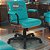 Cadeira Original Eames Diretor com Rodinhas Black e Anti Risco Linha Capa em Madeira Escura - Verde Água - Imagem 1