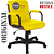 Cadeira Original Eames Diretor com Rodinhas Black e Anti Risco Linha Capa em Madeira Escura - Amarelo - Imagem 4
