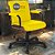 Cadeira Original Eames Diretor com Rodinhas Black e Anti Risco Linha Capa em Madeira Escura - Amarelo - Imagem 1