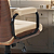 Cadeira Original Eames Diretor com Rodinhas Black e Anti Risco Linha Capa em Madeira Escura - Bege - Imagem 4