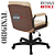 Cadeira Original Eames Diretor com Rodinhas Black e Anti Risco Linha Capa em Madeira Escura - Bege - Imagem 9