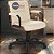 Cadeira Original Eames Diretor com Rodinhas Black e Anti Risco Linha Capa em Madeira Escura - Bege - Imagem 1