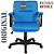 Cadeira Original Eames Diretor com Rodinhas Black e Anti Risco Linha Capa em Madeira Escura - Azul Bebê - Imagem 5