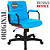 Cadeira Original Eames Diretor com Rodinhas Black e Anti Risco Linha Capa em Madeira Escura - Azul Bebê - Imagem 4