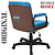 Cadeira Original Eames Diretor com Rodinhas Black e Anti Risco Linha Capa em Madeira Escura - Azul Bebê - Imagem 6