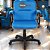 Cadeira Original Eames Diretor com Rodinhas Black e Anti Risco Linha Capa em Madeira Escura - Azul Bebê - Imagem 2