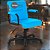 Cadeira Original Eames Diretor com Rodinhas Black e Anti Risco Linha Capa em Madeira Escura - Azul Bebê - Imagem 1