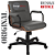 Cadeira Original Eames Diretor com Rodinhas Black e Anti Risco Linha Capa em Madeira Escura - Marrom Café - Imagem 7