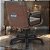Cadeira Original Eames Diretor com Rodinhas Black e Anti Risco Linha Capa em Madeira Escura - Marrom Café - Imagem 3