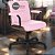 Cadeira Original Eames Diretor com Rodinhas Black e Anti Risco Linha Capa em Madeira Escura - Rosa Claro - Imagem 1