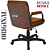Cadeira Original Eames Diretor com Rodinhas Black e Anti Risco Linha Capa em Madeira Escura - Caramelo - Imagem 6