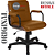 Cadeira Original Eames Diretor com Rodinhas Black e Anti Risco Linha Capa em Madeira Escura - Caramelo - Imagem 4