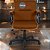 Cadeira Original Eames Diretor com Rodinhas Black e Anti Risco Linha Capa em Madeira Escura - Caramelo - Imagem 2