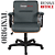 Cadeira Original Eames Diretor com Rodinhas Black e Anti Risco Linha Capa em Madeira Escura - Cinza Escuro - Imagem 5