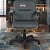 Cadeira Original Eames Diretor com Rodinhas Black e Anti Risco Linha Capa em Madeira Escura - Cinza Escuro - Imagem 2