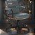 Cadeira Original Eames Diretor com Rodinhas Black e Anti Risco Linha Capa em Madeira Escura - Cinza Escuro - Imagem 1