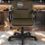 Cadeira Original Eames Diretor com Rodinhas Black e Anti Risco Linha Capa em Madeira Escura - Marrom - Imagem 2
