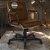 Cadeira Original Eames Diretor com Rodinhas Black e Anti Risco Linha Capa em Madeira Escura - Marrom - Imagem 1
